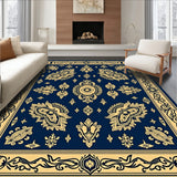 Oriental Paisley Medallion Non Slip Vintage Boho Design (Blue) - ODIKA