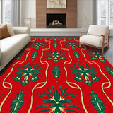 Winter Interlocking Lattice with Classic Pine Motifs(Red)