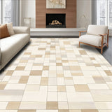 Abstract Grid Area with Subtle Beige and Ivory(Beige)
