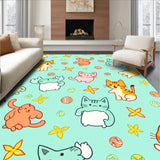 Joyful Calico Companion Doormat Scratch Barrier(Blue)