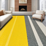 Ultra Soft Area Rug, Non Slip, Stain Resistant, Washable Area Rugs for Living Room, Bedroom, Microfiber Striped Shower(Yellow)