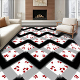 Scandi Checkerboard with Festive Holly Leaf Details(Black)