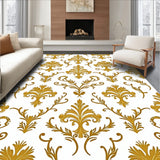 Elegant Damask Motif with Luxurious Gold Embellishments and Curved Flourishes(Gold)