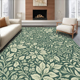 Ultra Soft Area Rug, Non Slip, Stain Resistant, Washable Area Rugs for Living Room, Bedroom, Washable Woodcut Print Entryway Door Mat(Green)