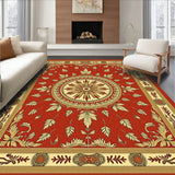 Autumn Leaves Medallion Vintage Tapestry Design with Rustic Charm(Red)