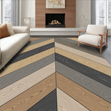 Herringbone Parquet Wood Look Machine(Brown)