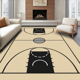 Basketball Court Beige Floor Black Key Black Lines Gray Circle(Beige)