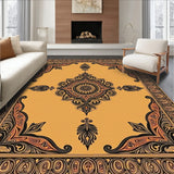 Paisley Medallion Tapestry with Ornate Border Design(Beige)