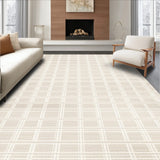 Charming Beige Checkered Area with Geometric(Beige)