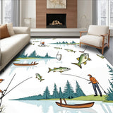 Angler Lake Scene Decorative Nautical Fish Catch Display(Brown)