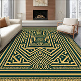 Emerald Maze Patterned Area with Intricate Interlocking Design(Gold)
