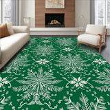 Festive Evergreen Winter Wonderland Decorative Floor Covering(Green)
