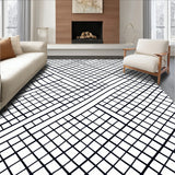 Minimalist Lattice Crosshatch Scandinavian Inspired Transitional (Black)