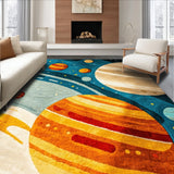 Ultra Soft Area Rug, Non Slip, Stain Resistant, Washable Area Rugs for Living Room, Bedroom, Bright Space-Themed Stain-Resistant Learning Carpet(Blue)