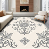 Artisan Crafted Damask Swirl Transitional Medallion Heritage Design(Ivory)