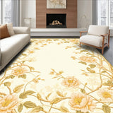 Beige Floral Elegant Botanical Print Vintage Style(Beige)