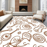 Guitar Melody Mosaic Motif with Vintage Musical Notes(Brown)