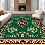 Elegant Interlocking Chevron with Ornate Floral Accents(Green)