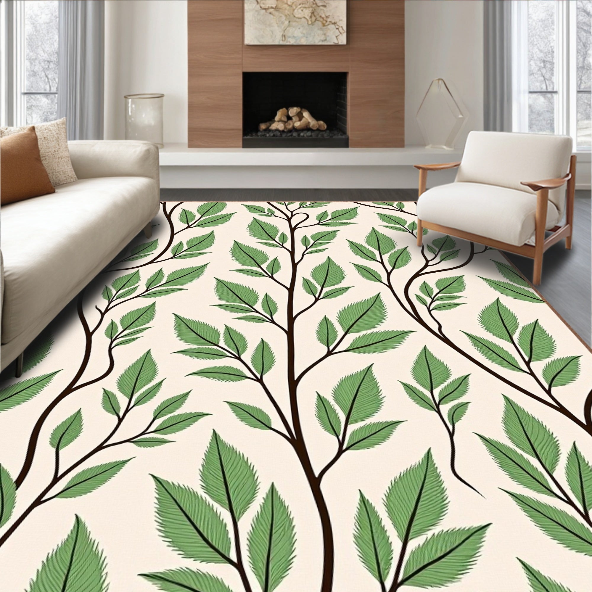 Elegant Botanical Meadow Tapestry Accent (Green) - ODIKA