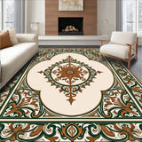 Floral Medallion Border with Timeless European Elegance (Beige) - ODIKA