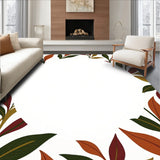 Abstract Scallop Edge with Stylized Botanical Accents(Brown)