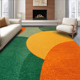Ultra Soft Area Rug, Non Slip, Stain Resistant, Washable Area Rugs for Living Room, Bedroom, Abstract Geometric Striped(Orange)