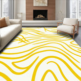 Waves Abstract Swirl Modern Minimalist Brushstroke (Yellow)
