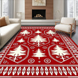 Boho Christmas Tree Medallion with Scandinavian Folk Art(Red)