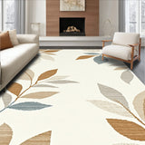 Elegant Beige Tropical Botanical Print Modern Area Chic Decor(Beige)