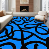 Abstract Charcoal Wave Ripple Design with Flowing Curves(Blue)