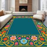 Botanical Garden Tapestry With Vibrant Floral(Teal)