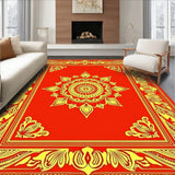 Boho Luxe with Swirling Baroque and Ornate Borders(Red)