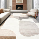 Chic Aesthetic White and Beige Designer Floor(Beige)