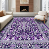 Elegant Floral Area with Purple and Silver Design(Purple)