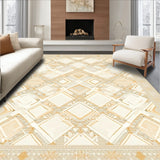 Geometric Diamond Runner in Neutral Beige Tone(Beige)