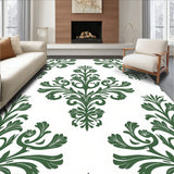 Damask Scrollwork Design with Botanical(Green)