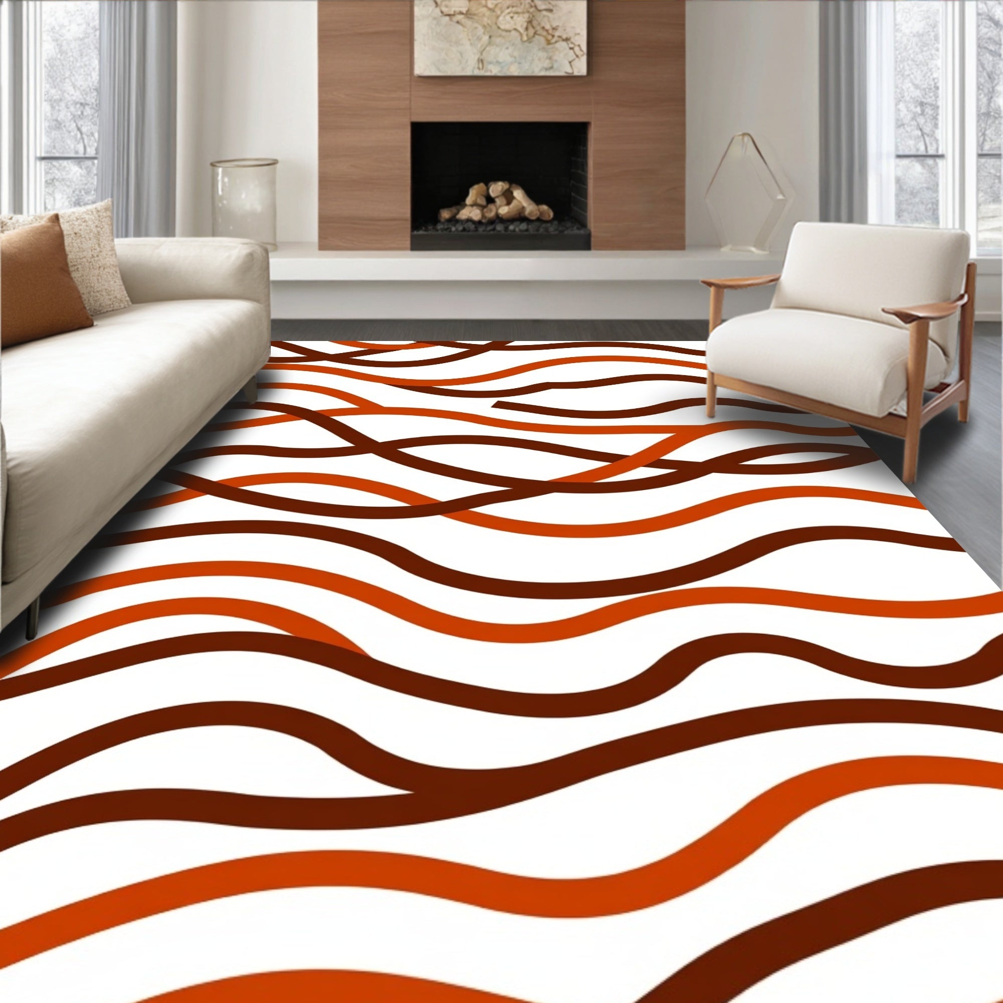 Moody Gradient Waves With Interlocking Earthy Tones And Flow (Brown) - ODIKA