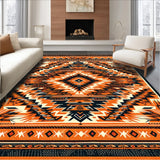 Ultra Soft Area Rug, Non Slip, Stain Resistant, Washable Area Rugs for Living Room, Bedroom, Boho Geometric Stain Resistant Living Room(Orange)