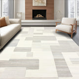 Artisanal Woven Throw with Tufted Textures and Minimalist Design(Beige)