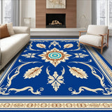Classic Medallion Motif with Layered Floral and Symmetrical Balance (Blue)