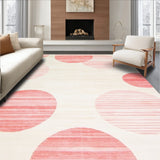 Cream & Pink Area Contemporary(Red)