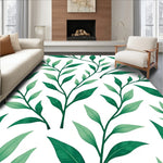 Modern Botanical Leaf Vein Design with Watercolor Wash (Green) - ODIKA