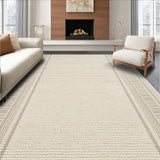 Ultra Soft Area Rug, Non Slip, Stain Resistant, Washable Area Rugs for Living Room, Bedroom, Modern Ivory Living Room Minimalist Wool Rug(Beige)