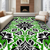 Folk Inspired Petal Mosaic with Interwoven Floral (Green)