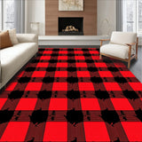 Highland Grid Festive Autumn Harvest Plaid Entrance Cover(Red)