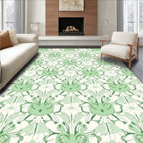 Mosaic Whisper Interlocking Tiles with Subtle Floral Filigree(Green)
