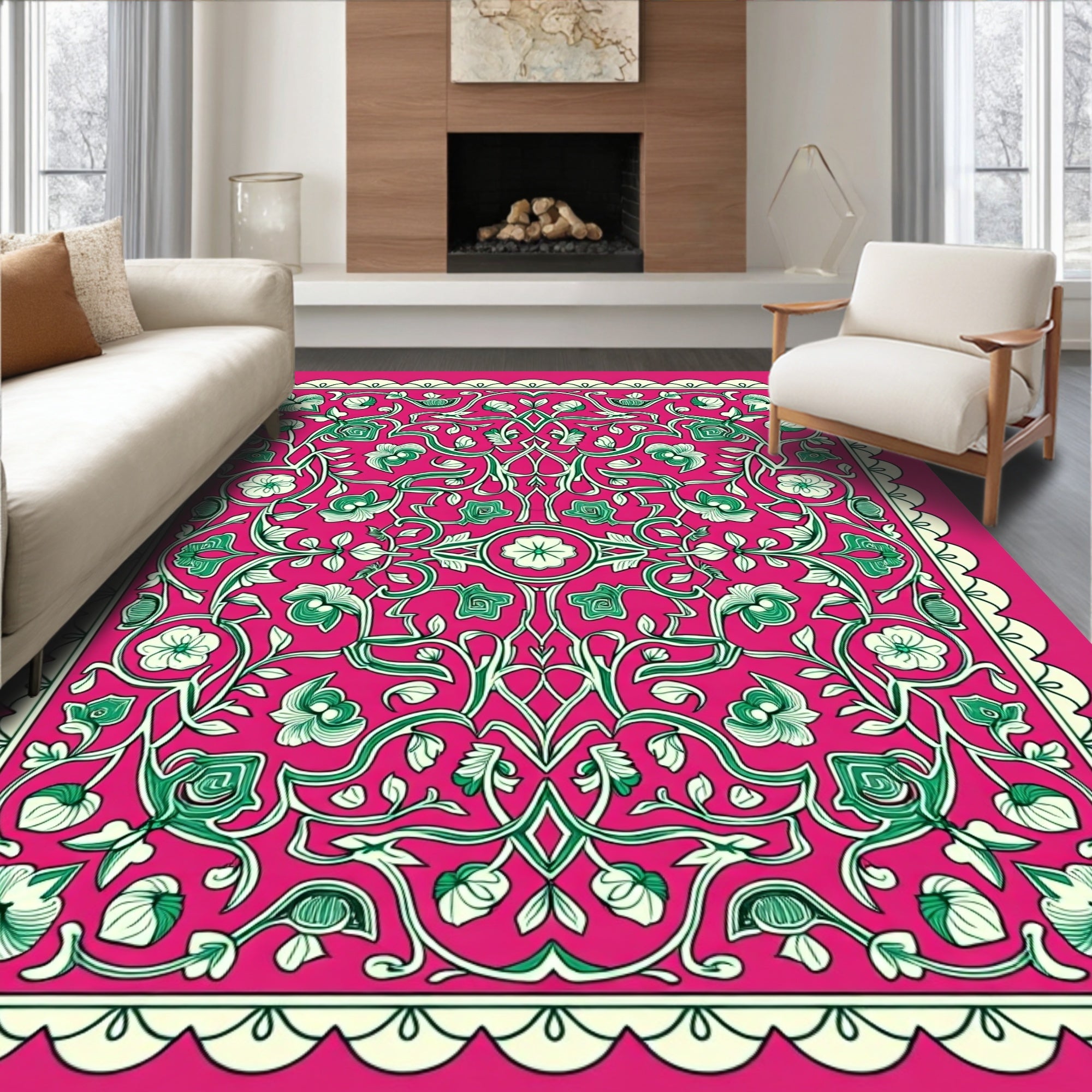 Elegant Blossoming Vine Decorative Interlocking (Pink) - ODIKA