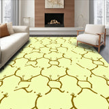 Honeycomb Hexagon with Natural Shapes Modern Minimalist (Yellow)