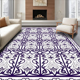 Luxurious Plush Shag Velvet Trellis Swirl Symphony(Purple)