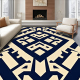 Abstract Lattice with Interlocking Chevron Outlines(Blue)